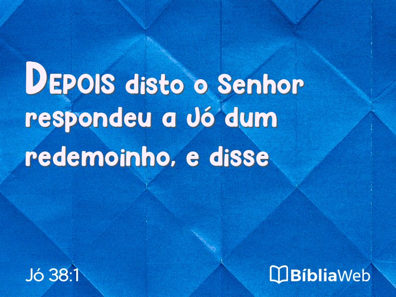Jó 38:1 em imagem para compartilhar