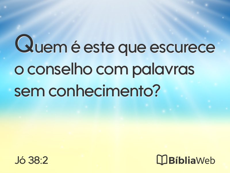 Jó 38:2 em imagem para compartilhar