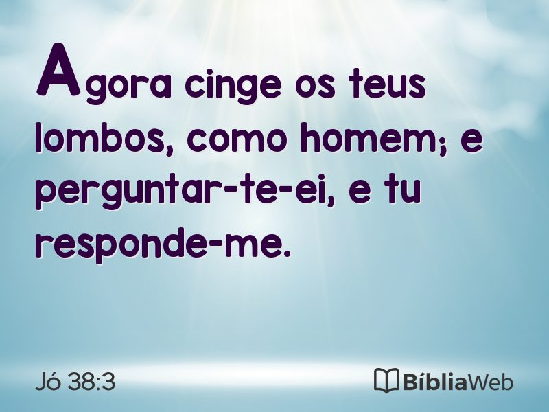Jó 38:3 em imagem para compartilhar