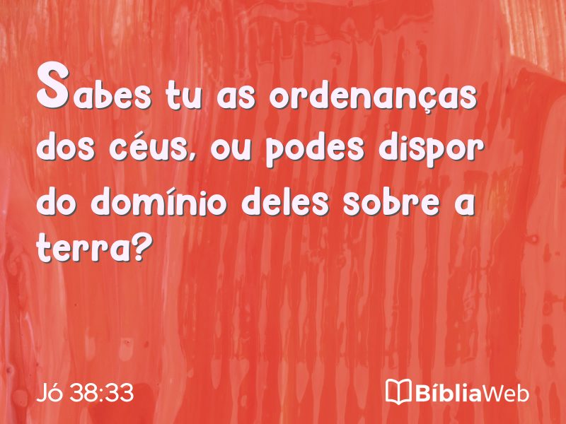 Jó 38:33 em imagem para compartilhar