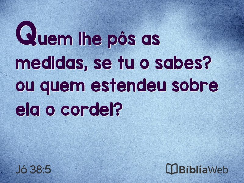 Jó 38:5 em imagem para compartilhar