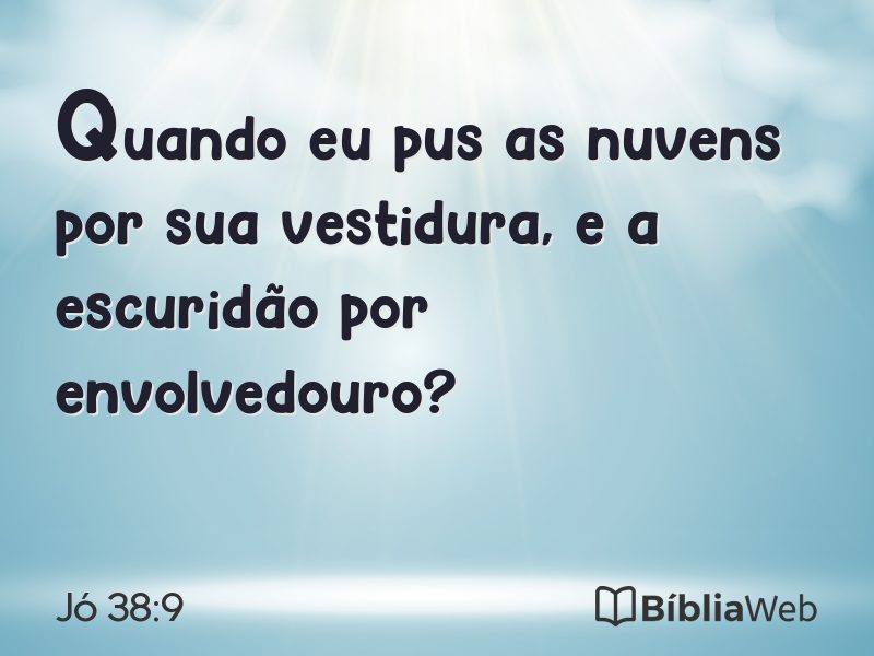 Jó 38:9 em imagem para compartilhar