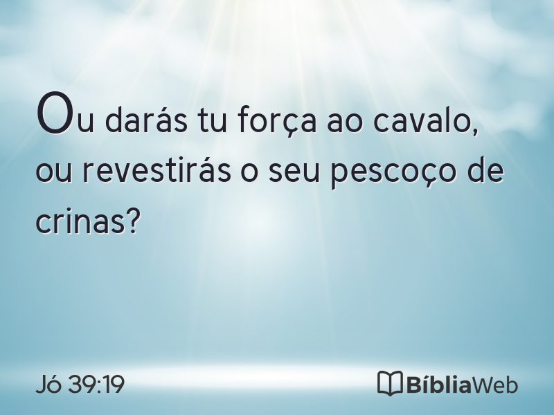 Jó 39:19 em imagem para compartilhar