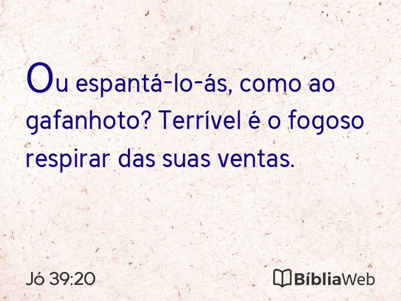 Jó 39:20 em imagem para compartilhar