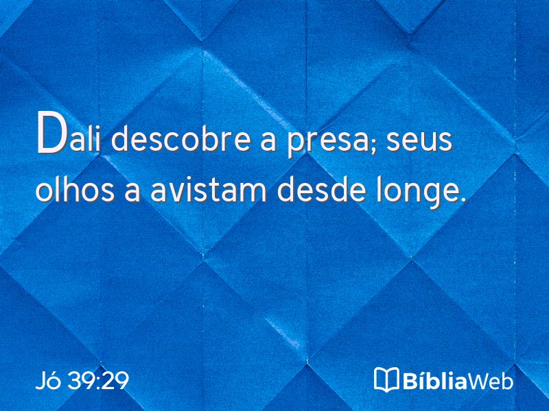 Jó 39:29 em imagem para compartilhar