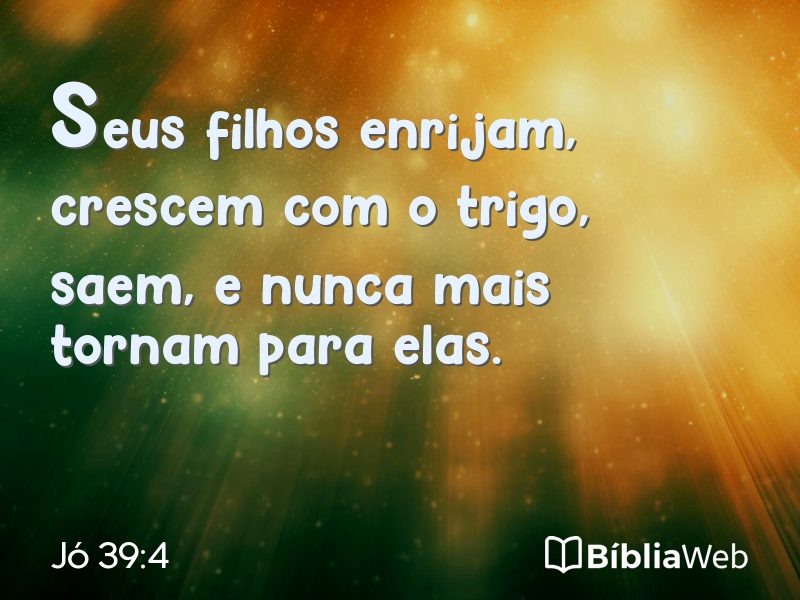 Jó 39:4 em imagem para compartilhar