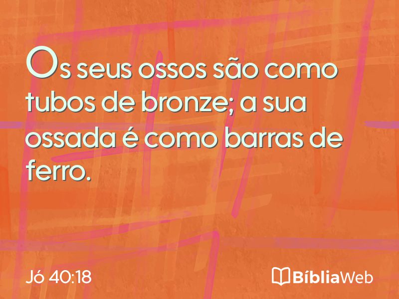 Jó 40:18 em imagem para compartilhar