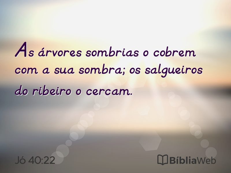 Jó 40:22 em imagem para compartilhar