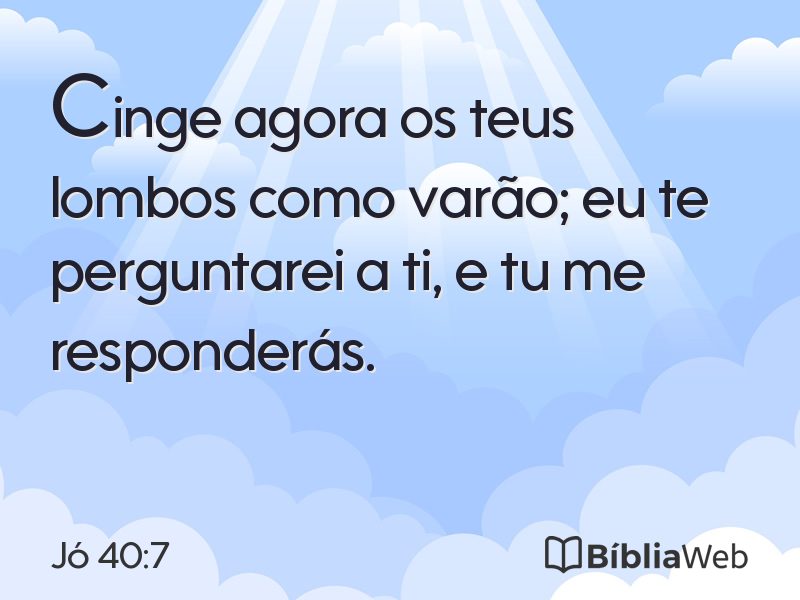 Jó 40:7 em imagem para compartilhar