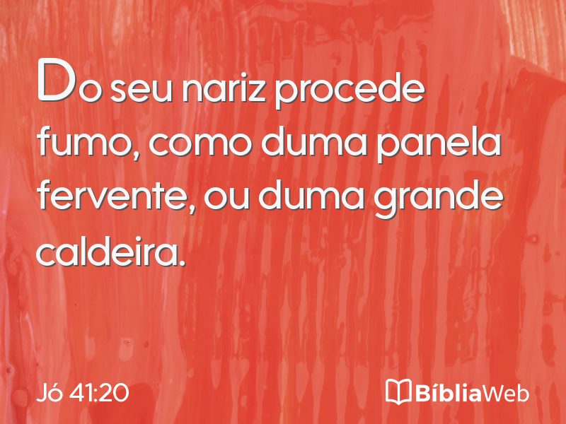 Jó 41:20 em imagem para compartilhar
