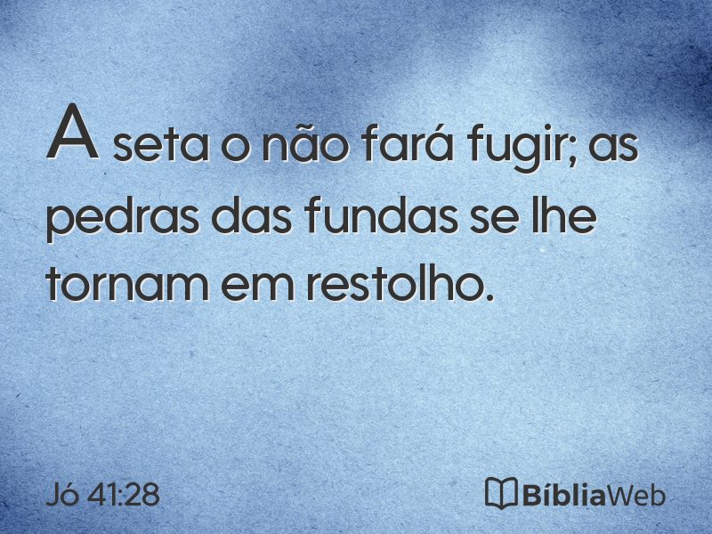 Jó 41:28 em imagem para compartilhar