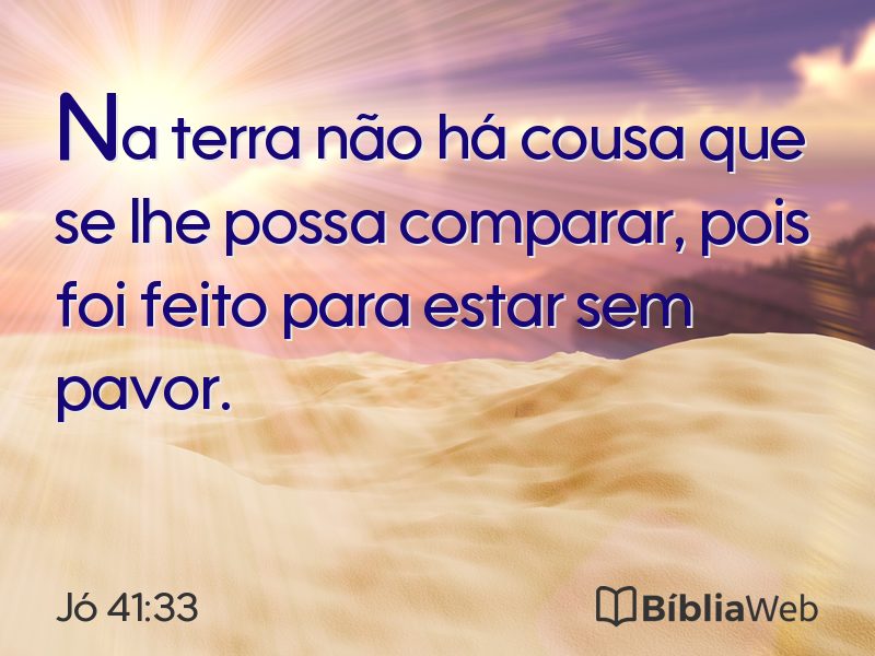 Jó 41:33 em imagem para compartilhar