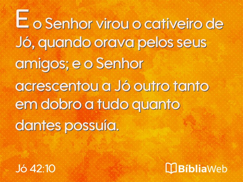 Jó 42:10 em imagem para compartilhar
