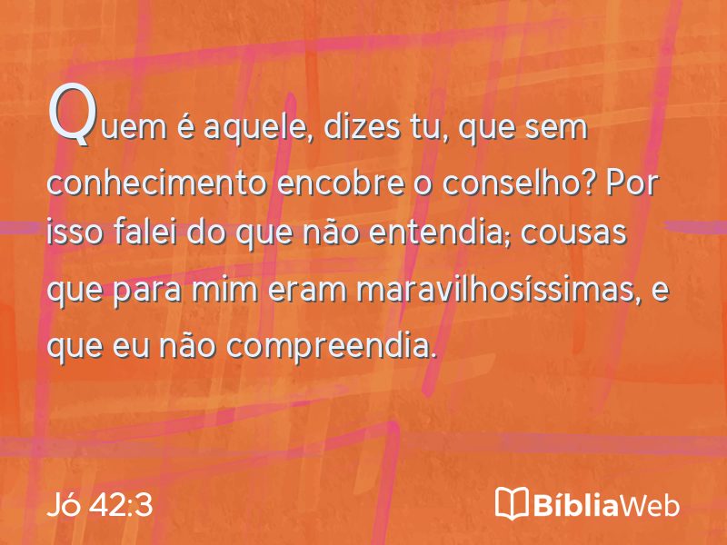 Jó 42:3 em imagem para compartilhar