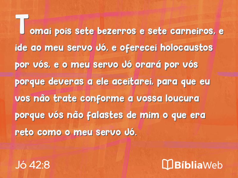 Jó 42:8 em imagem para compartilhar