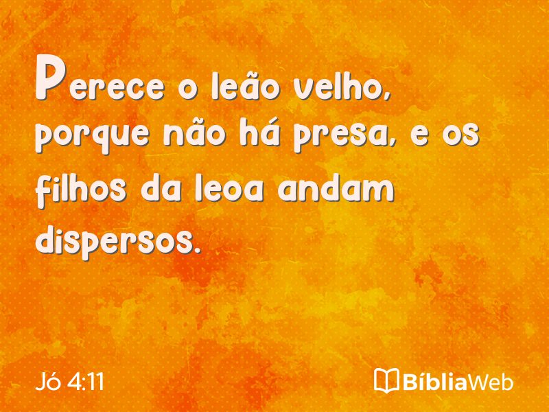 Jó 4:11 em imagem para compartilhar
