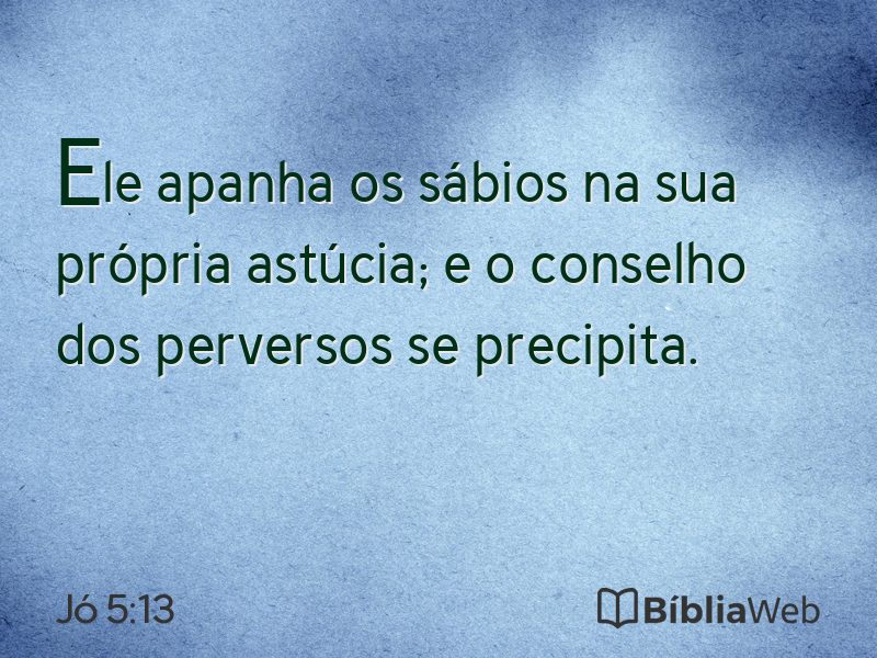Jó 5:13 em imagem para compartilhar