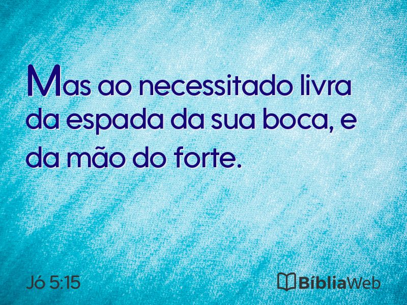 Jó 5:15 em imagem para compartilhar