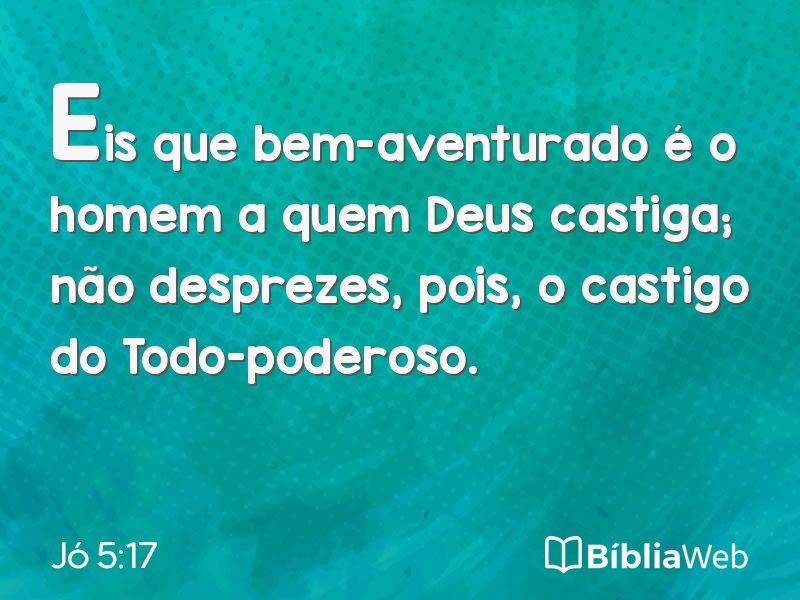 Jó 5:17 em imagem para compartilhar