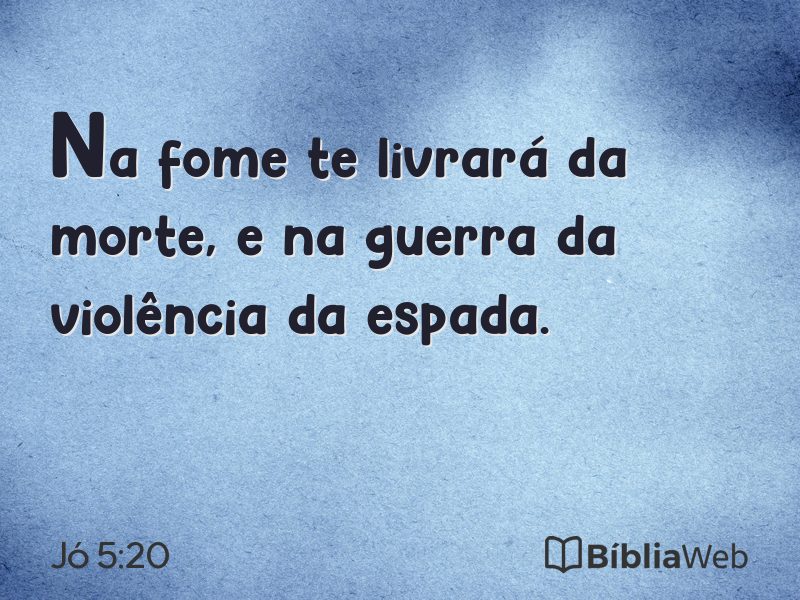 Jó 5:20 em imagem para compartilhar