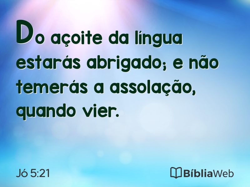 Jó 5:21 em imagem para compartilhar