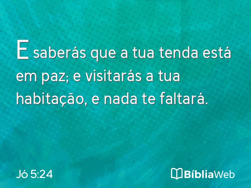 Jó 5:24 em imagem para compartilhar