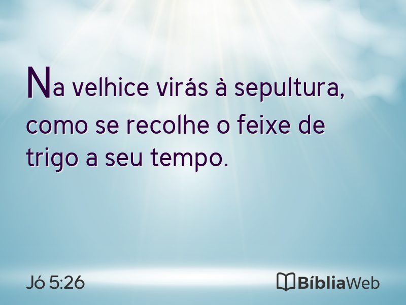 Jó 5:26 em imagem para compartilhar