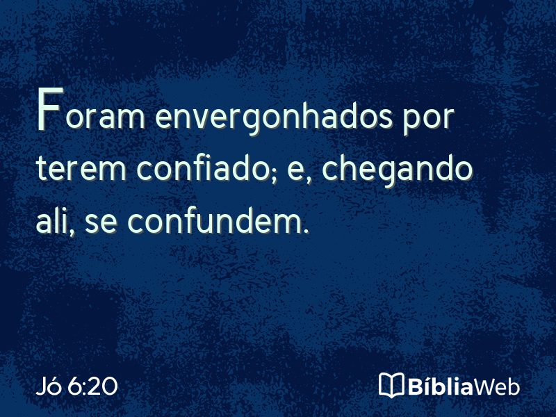 Jó 6:20 em imagem para compartilhar