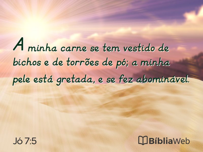 Jó 7:5 em imagem para compartilhar