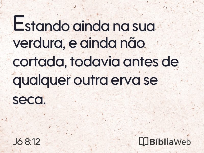 Jó 8:12 em imagem para compartilhar
