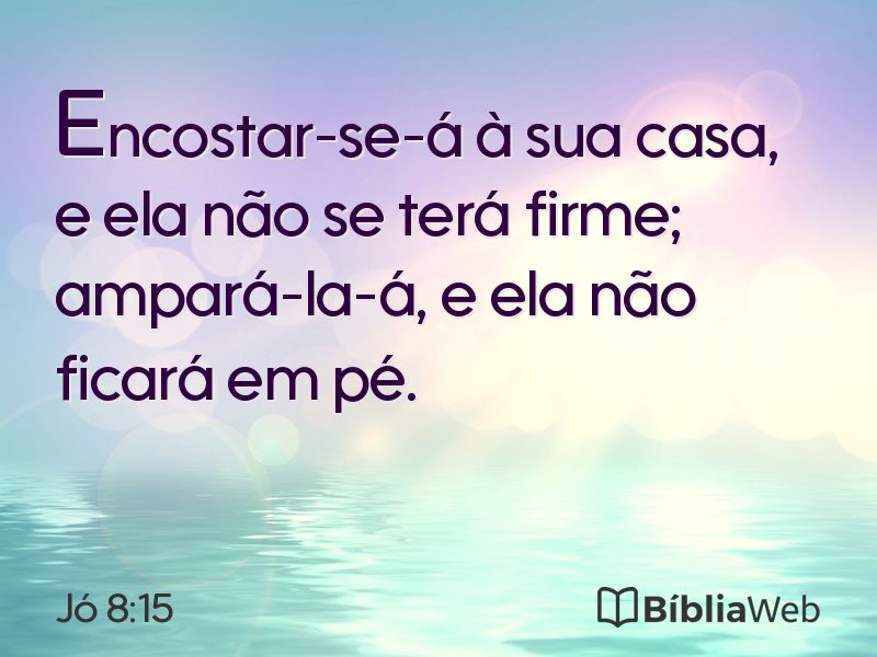 Jó 8:15 em imagem para compartilhar