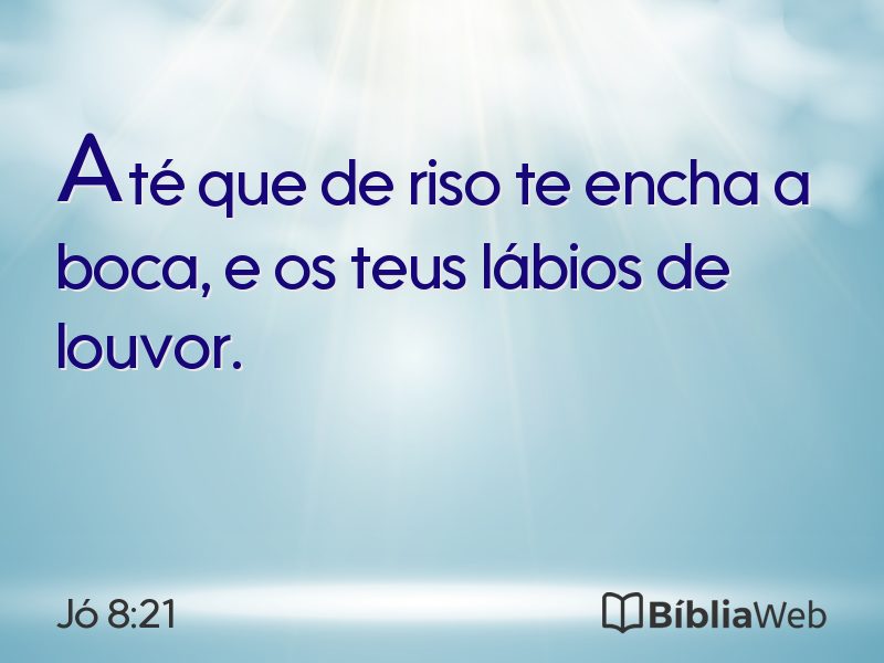 Jó 8:21 em imagem para compartilhar