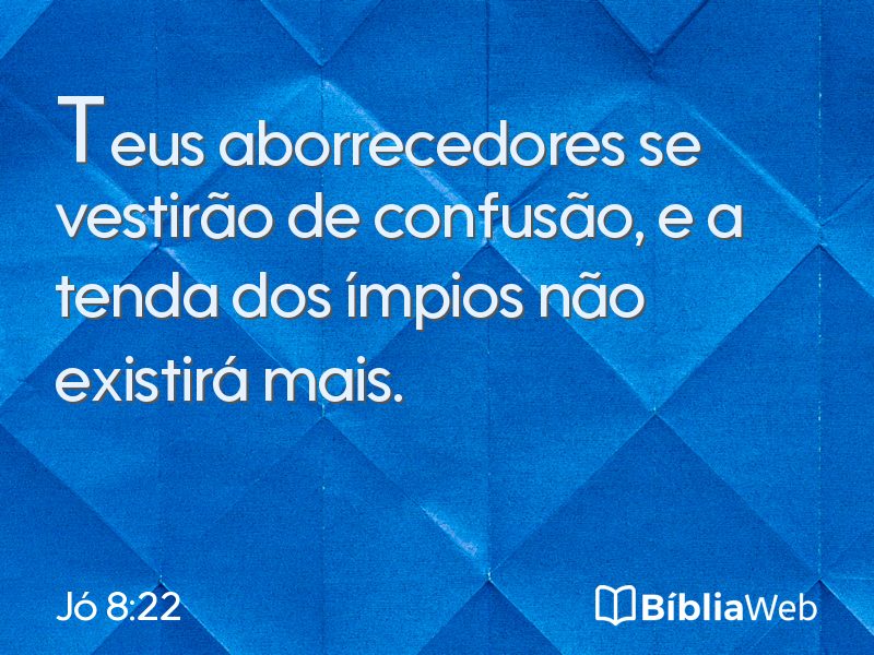 Jó 8:22 em imagem para compartilhar