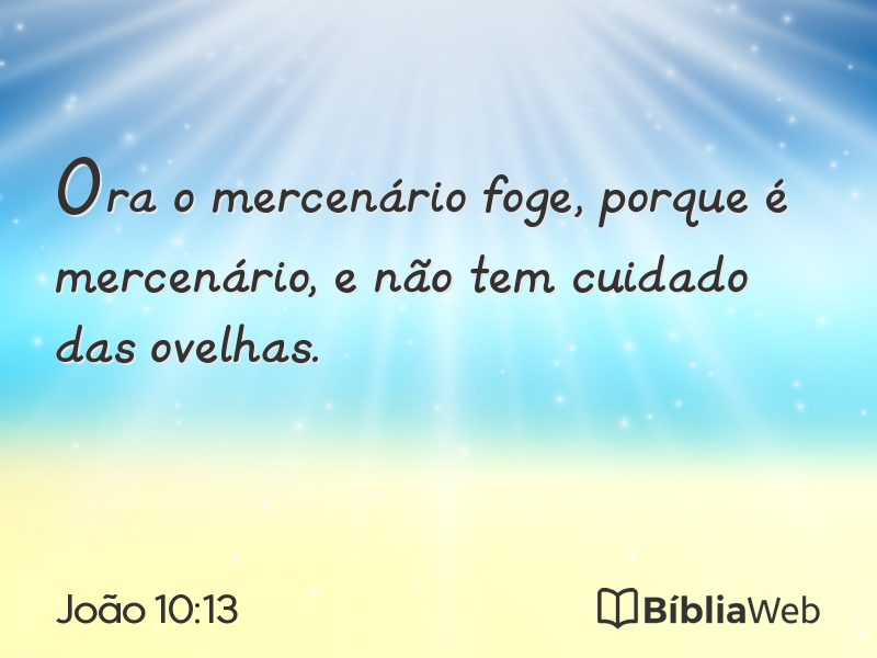 João 10:13 em imagem para compartilhar