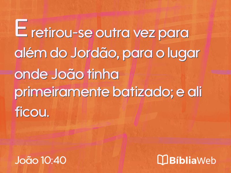 João 10:40 em imagem para compartilhar