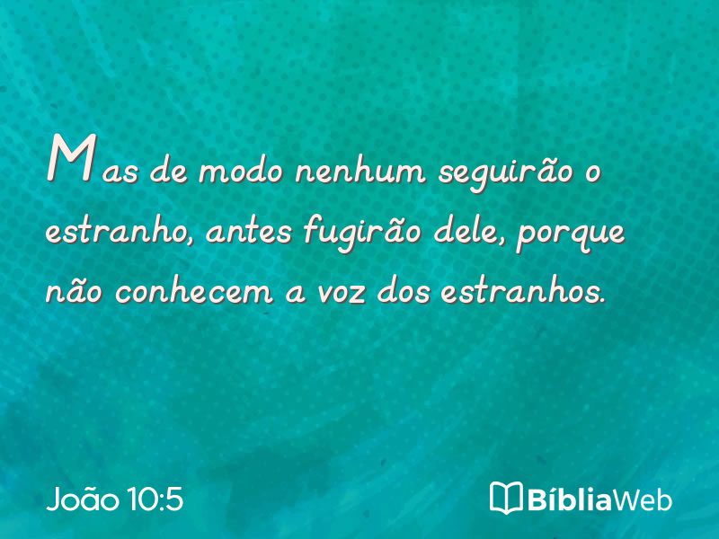 João 10:5 em imagem para compartilhar
