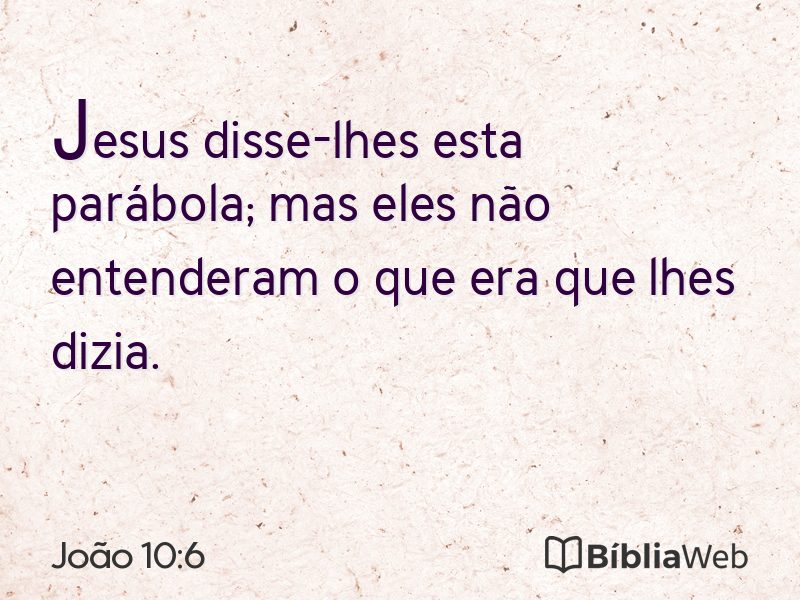 João 10:6 em imagem para compartilhar