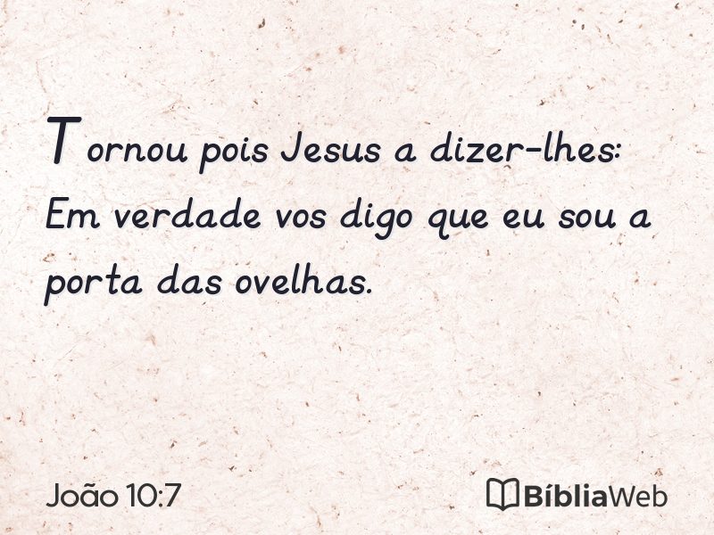João 10:7 em imagem para compartilhar