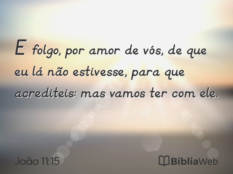 João 11:15 em imagem para compartilhar