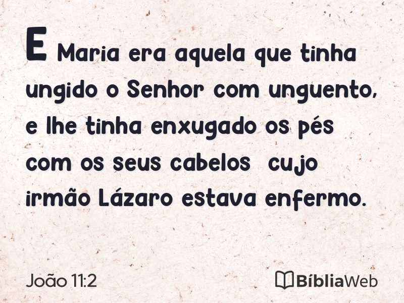João 11:2 em imagem para compartilhar