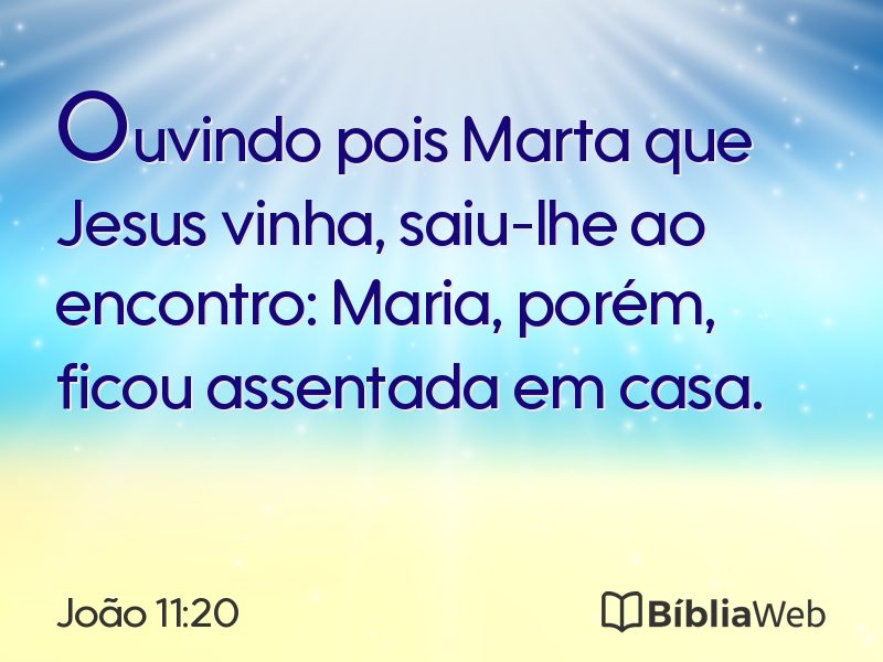 João 11:20 em imagem para compartilhar