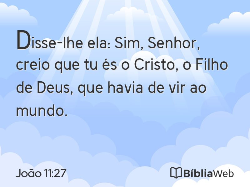 João 11:27 em imagem para compartilhar