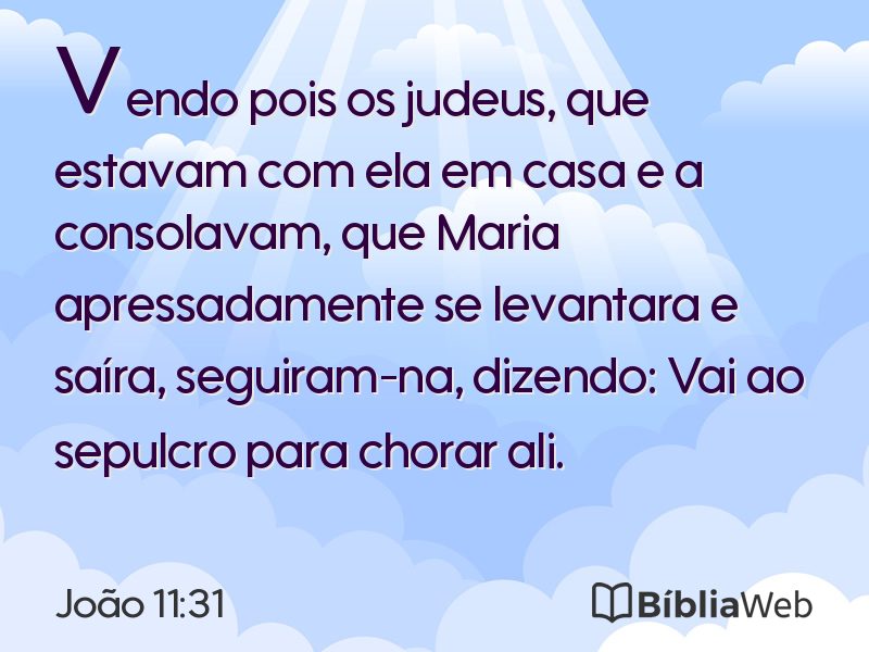 João 11:31 em imagem para compartilhar