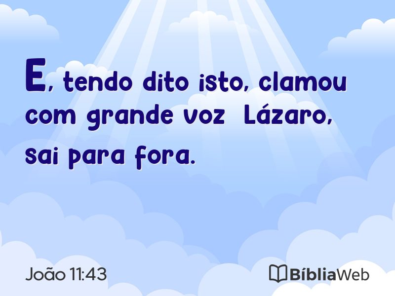 João 11:43 em imagem para compartilhar