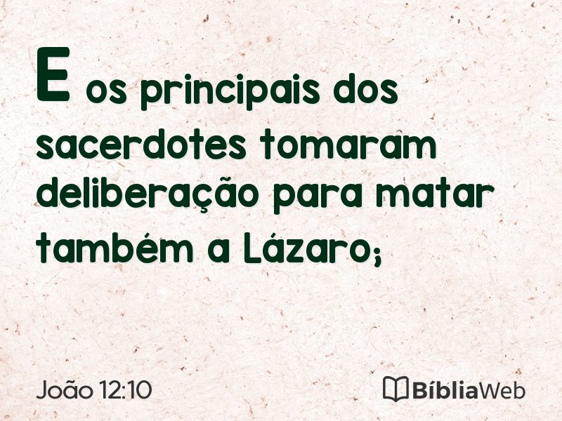João 12:10 em imagem para compartilhar