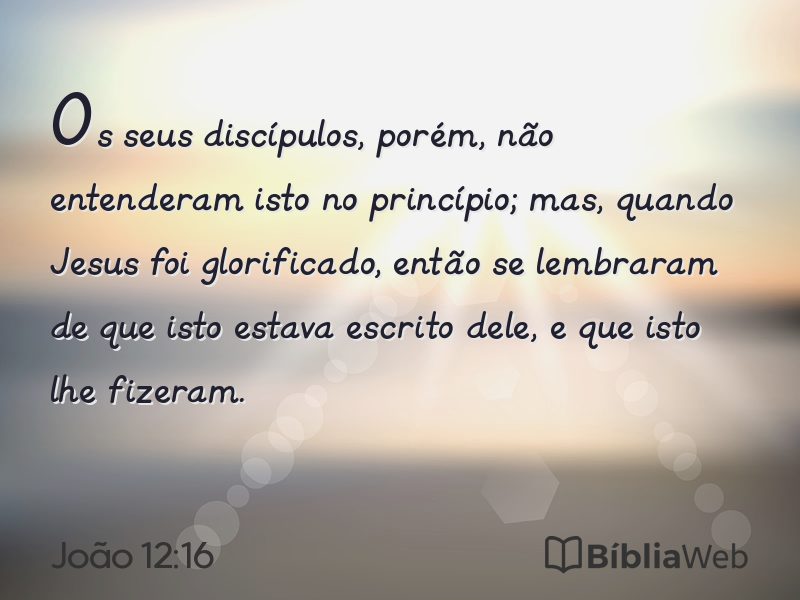 João 12:16 em imagem para compartilhar