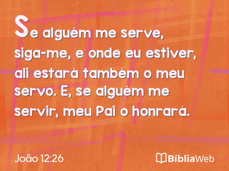 João 12:26 em imagem para compartilhar