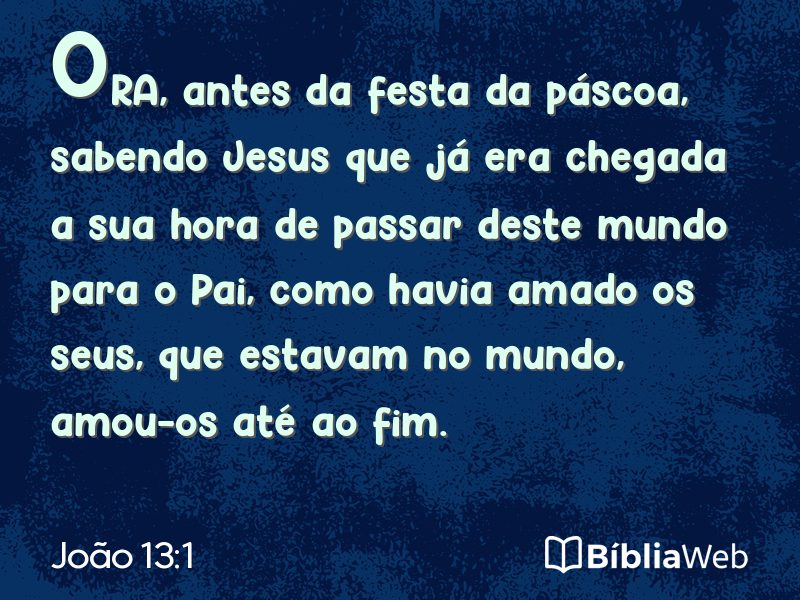 João 13:1 em imagem para compartilhar