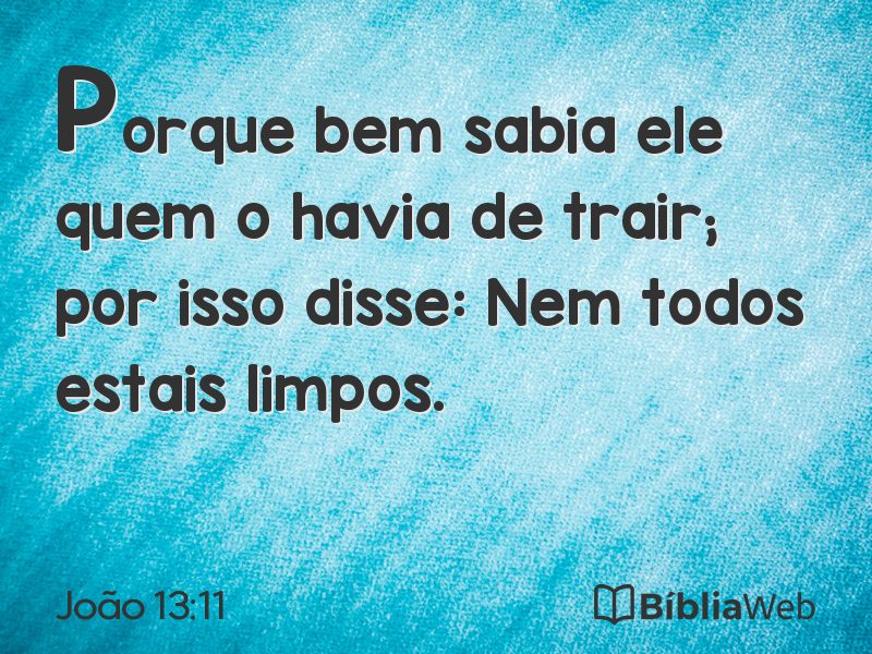João 13:11 em imagem para compartilhar