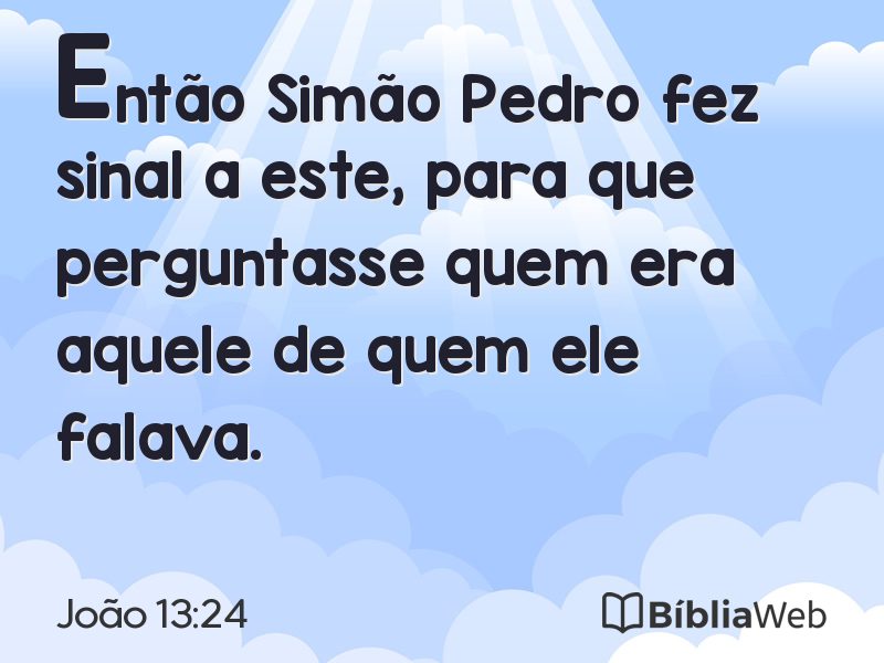 João 13:24 em imagem para compartilhar